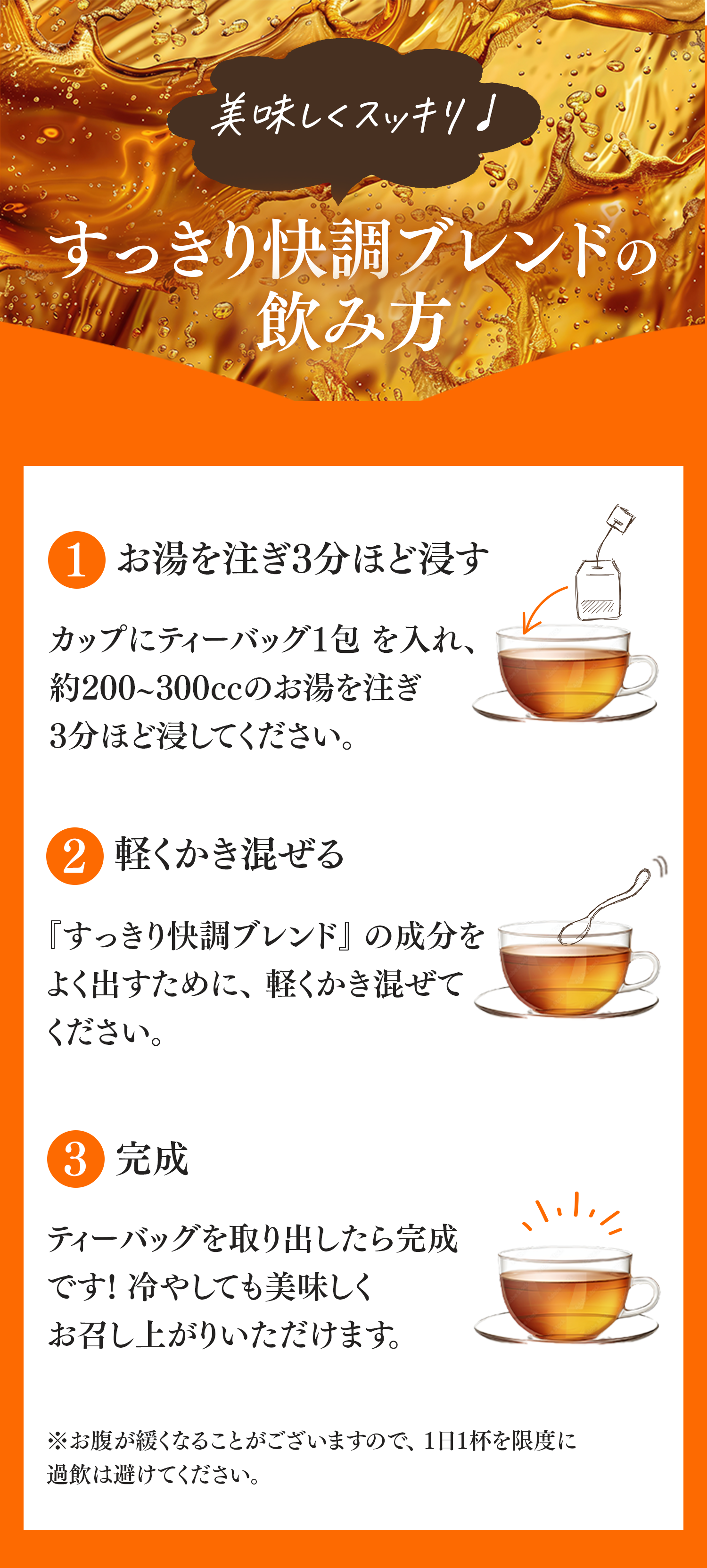 すっきり快調ブレンドの飲み方